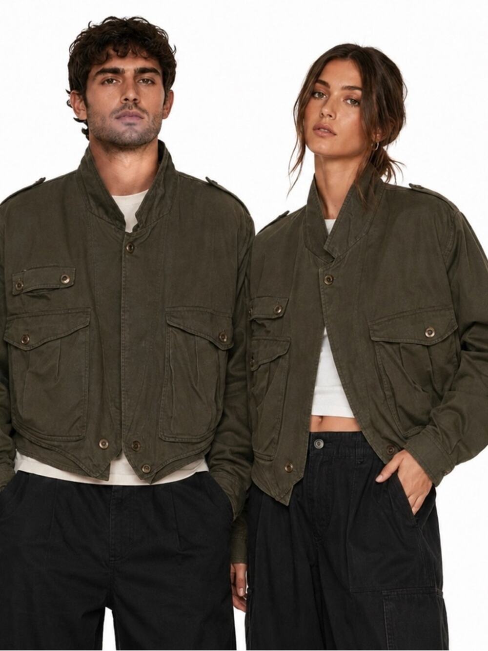 Pere Mar Vintage Military Bomber Jacket, Olive, Unisex, Streetwear, Men’s M, W-L